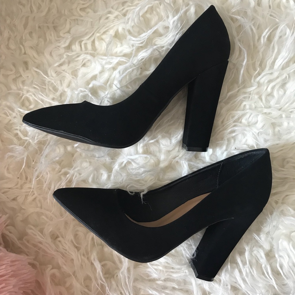 Simple Black Block Heel